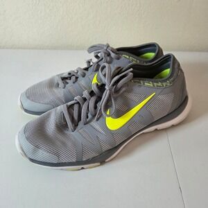Nike Flex‎ Experience RN 8 Grey Neon Yellow Running Shoes Women's Size 7.5